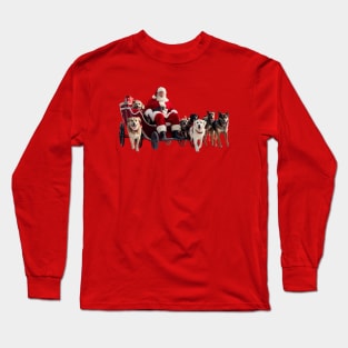 Santa Claus and dogs at Christmas! Long Sleeve T-Shirt